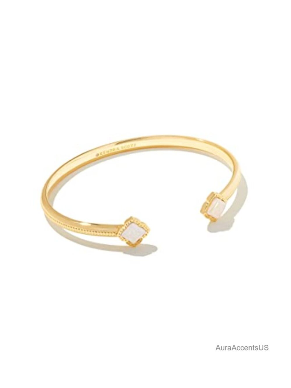14k Gold Plated Cuff Bracelet - Iridescent Drusy Quartz